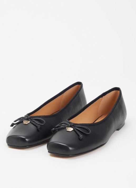 Dune London Dames Harllowe ballerina van leer in de kleur Zwart