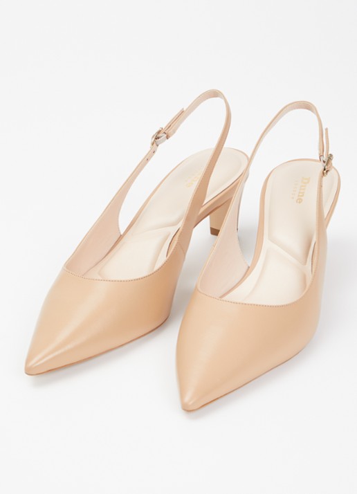 Dune London Dames Connection slingback van leer in de kleur Beige
