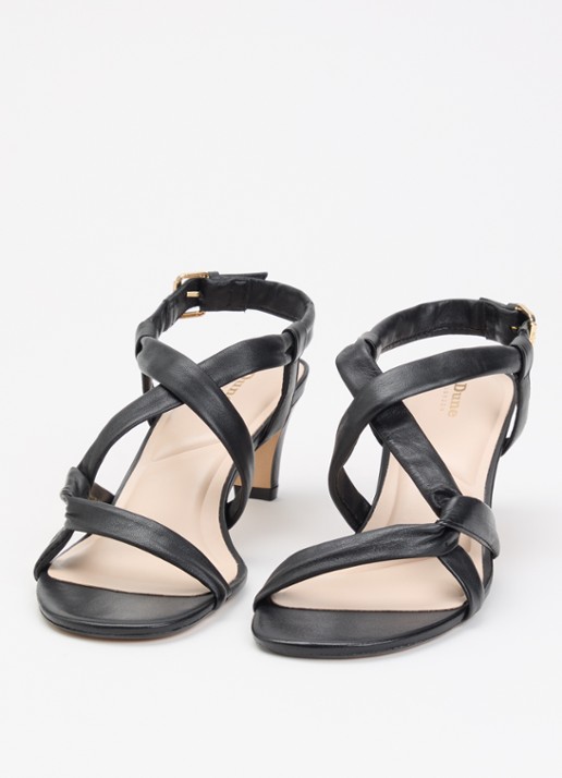 Dune London Dames Motivating sandalette van leer in de kleur Zwart