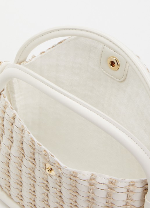Dune London Dames Dinideliberate handtas met gevlochten detail en uitneembare etui in de kleur Wit