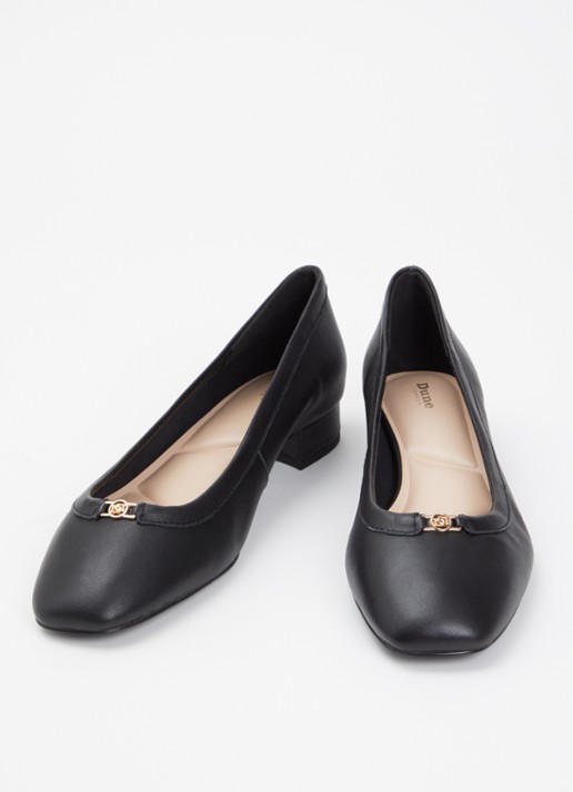 Dune London Dames Approve ballerina met logo in de kleur Zwart