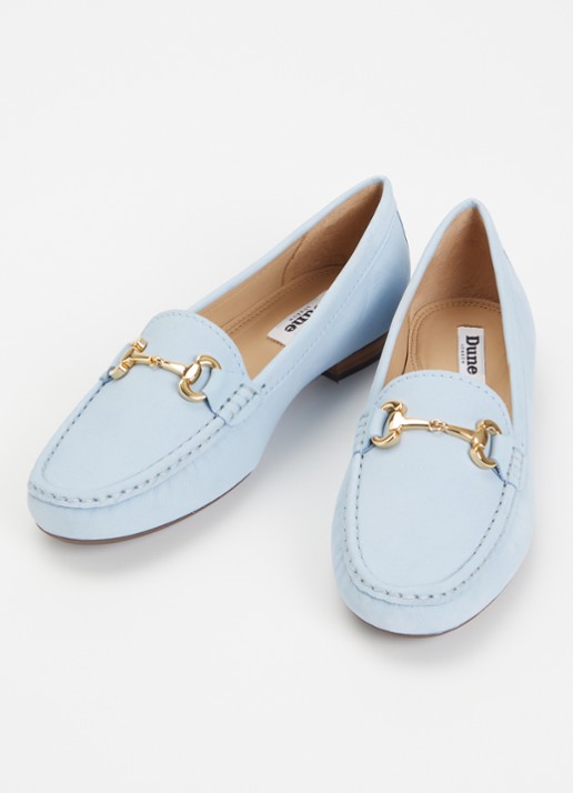 Dune London Dames Glenniee loafer van suède in de kleur Lichtblauw