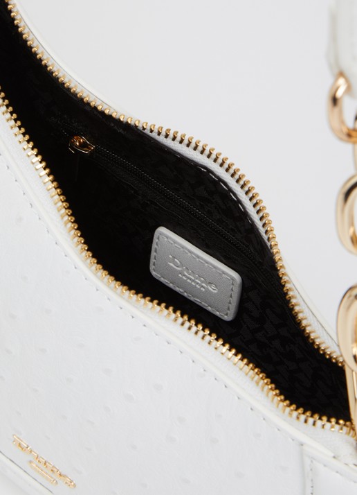 Dune London Dames Direction schoudertas met kettingdetail in de kleur Wit