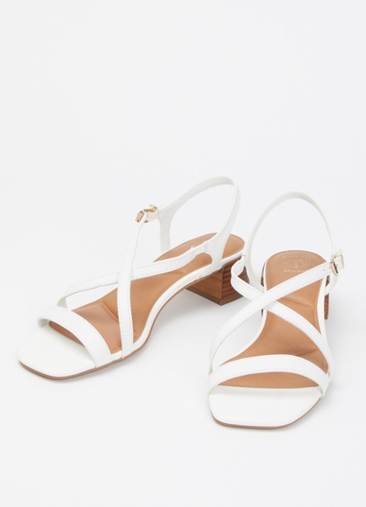 Dune London Dames Wide Fit Jordin sandalette van leer in de kleur Wit