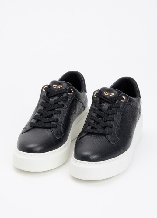 Dune London Dames Evienne sneaker met plateauzool in de kleur Zwart