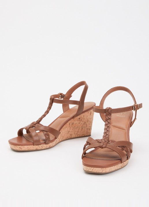 Dune London Dames Wide Fit Karly sandalette van leer in de kleur Bruin