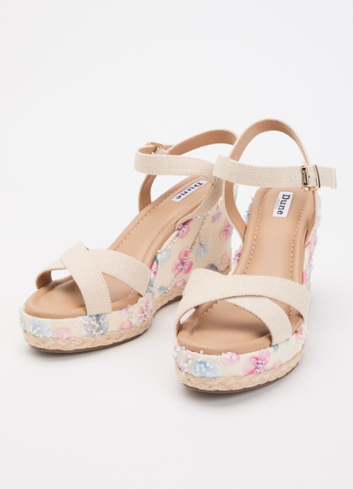 Dune London Dames Kalmiah sleehak met borduring in de kleur Beige