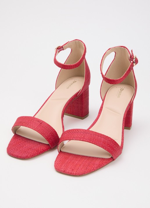 Dune London Dames Wide Fit Melins sandalette in de kleur Rood
