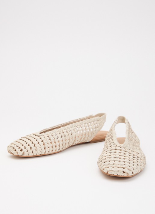 Dune London Dames Hollianne slingback van leer in de kleur Gebroken wit