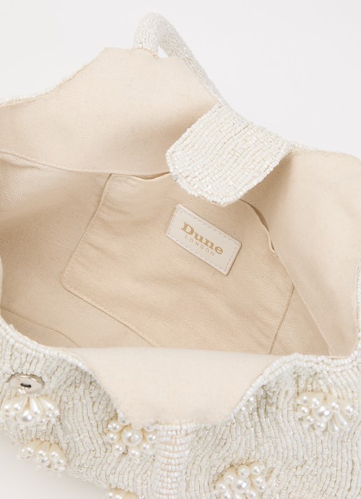 Dune London Dames Dunmore schoudertas met kralen in de kleur Ivoor