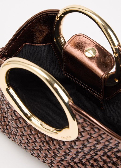 Dune London Dames Earning handtas met metallic finish en afneembare schouderriem in de kleur Brons