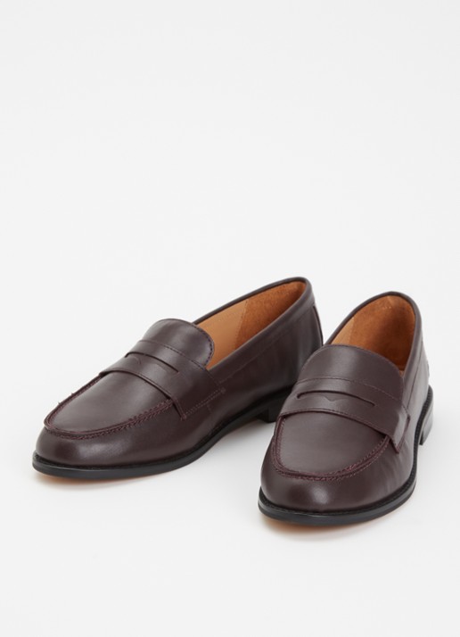 Dune London Dames Ginelli loafer van leer in de kleur Bordeauxrood