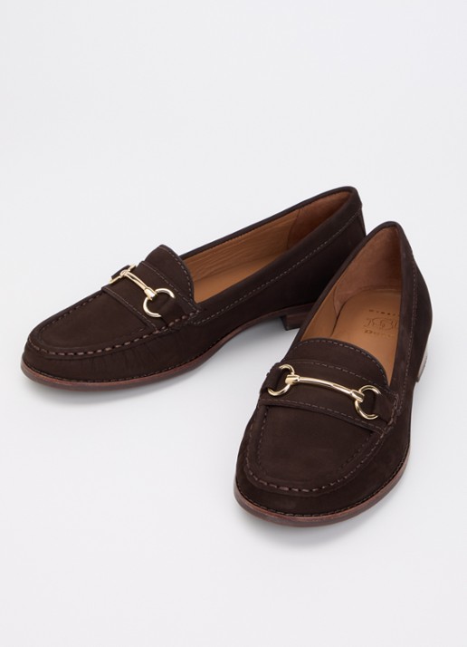 Dune London Dames Wide Fit Glenny loafer in de kleur Donkerbruin