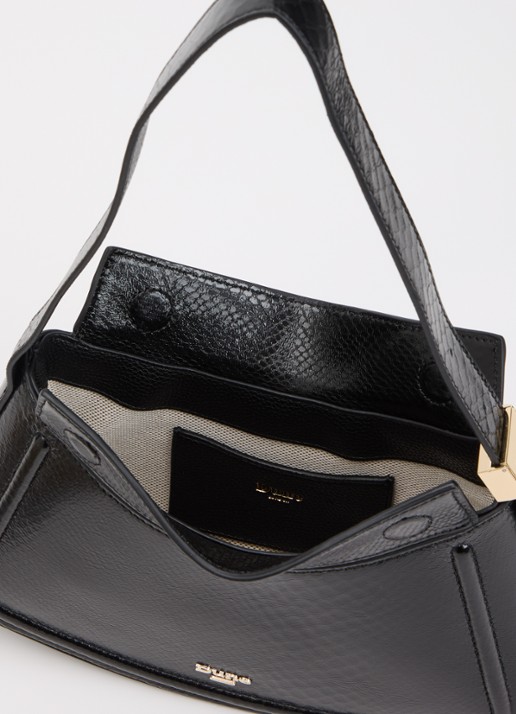Dune London Dames Dependent schoudertas van suède met details van leer in de kleur Zwart