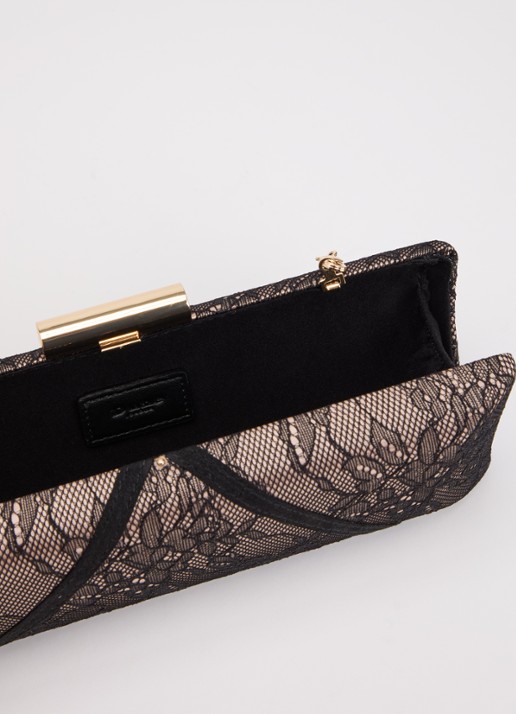 Dune London Dames Becoming clutch met afneembare schouderriem en details van kant in de kleur Zwart