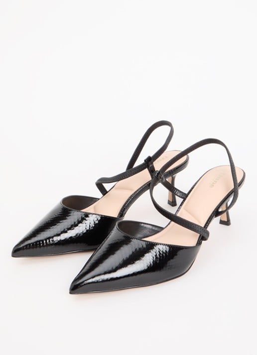 Dune London Dames Wide Fit Charming slingback met glitter in de kleur Zwart