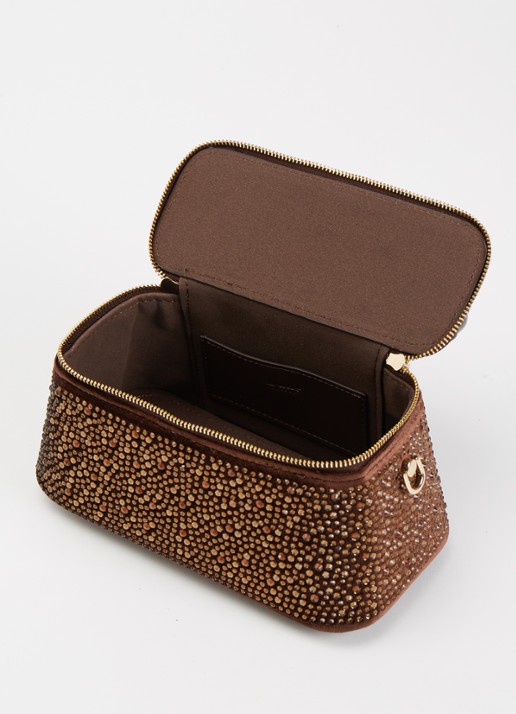 Dune London Successful make-up tas met afneembare schouderriem Chocoladebruin