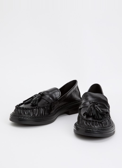 Dune London Dames Grids loafer van leer in de kleur Zwart