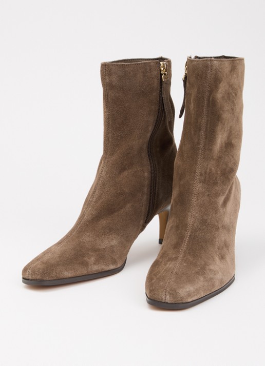 Dune London Dames Ohtily enkellaars van suède in de kleur Bruin