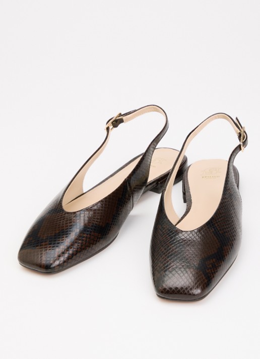 Dune London Dames Heartbeat slingback van leer in de kleur Bruin