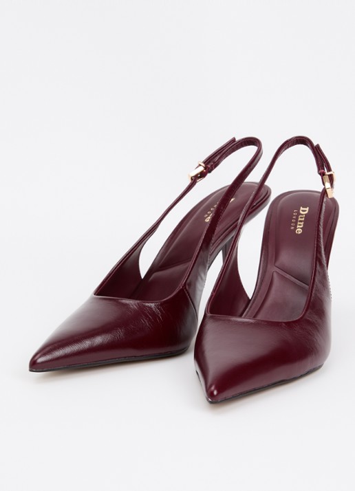Dune London Dames Cai slingback van leer in de kleur Bordeauxrood