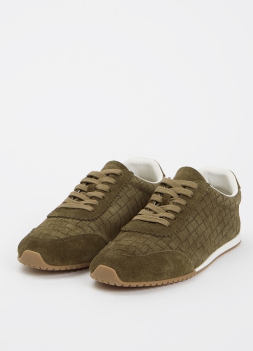 Dune London Dames Elora sneaker van suède in de kleur Khaki