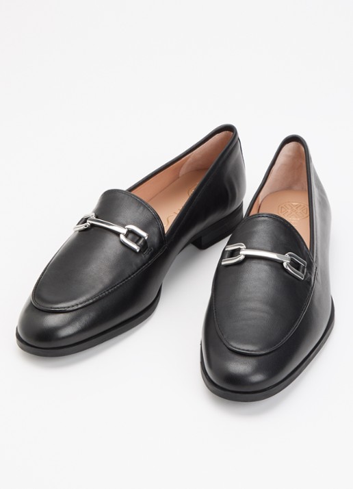 Unisa Dames Dalcy loafer van leer in de kleur Zwart, maat: 39