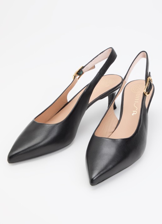 Unisa Dames Ibon slingback van leer in de kleur Zwart, maat: 38