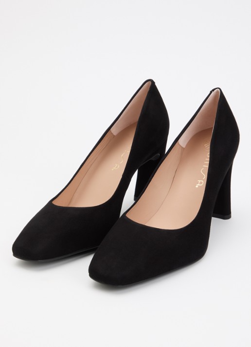 Unisa Dames Waba pump van suède in de kleur Zwart, maat: 41