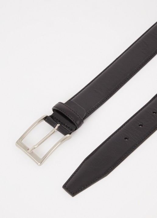 Officine Napoli Heren Riem van leer in de kleur Zwart, maat: 105 CM