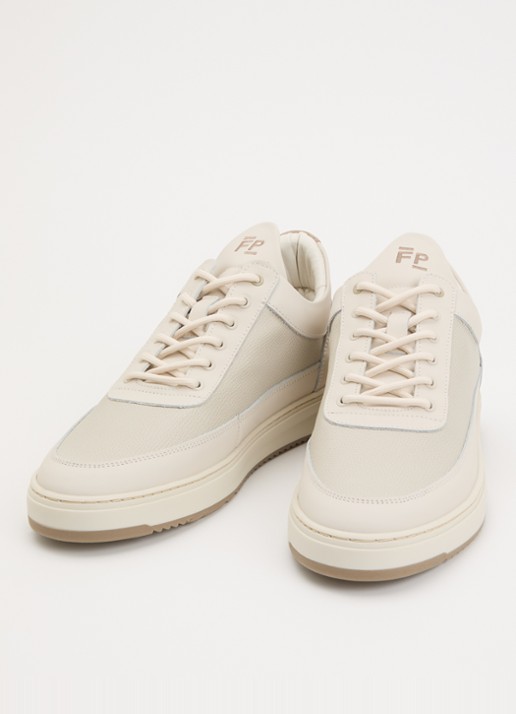 Filling Pieces Heren Low Top Tech Cumbs sneaker van leer in de kleur Creme, maat: 44