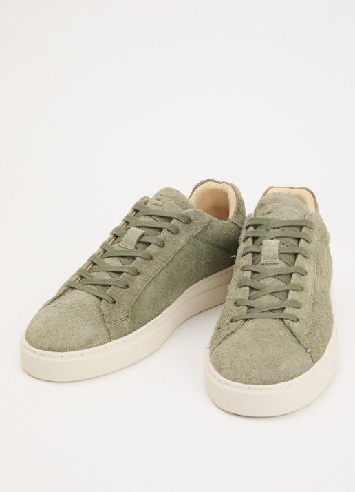 Filling Pieces Heren Tiebreak Fuzz sneaker van suède met structuur in de kleur Lichtgroen, maat: 40