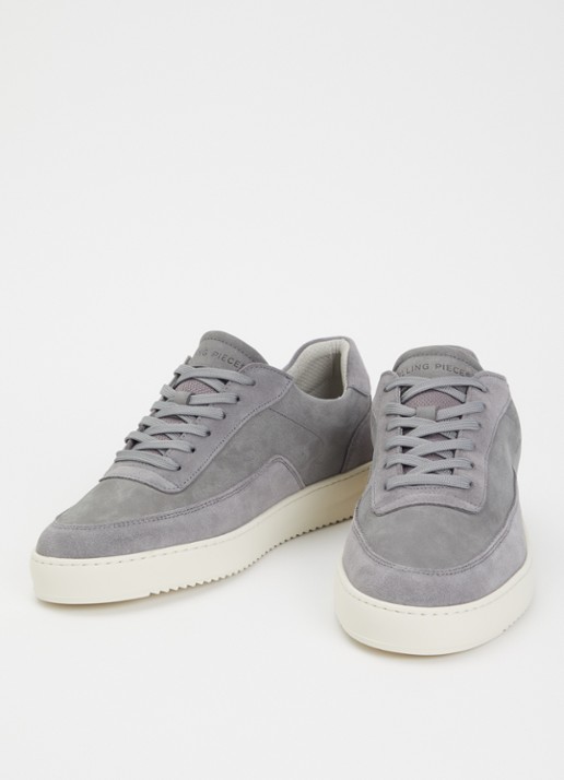 Filling Pieces Heren Mondo Grain sneaker van suède in de kleur Grijs, maat: 46