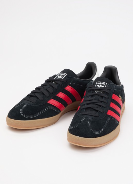 Adidas Heren Gazelle Indoor sneaker van suéde met details van leer in de kleur Zwart, maat: 44