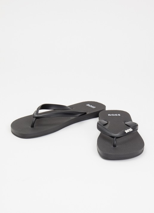 BOSS Heren Slipper met logo in de kleur Zwart