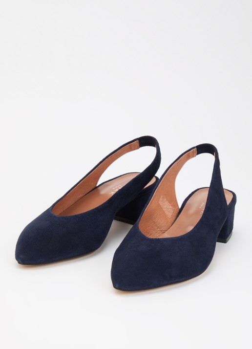 Jonak Dames Vince Velours slingback van suède in de kleur Donkerblauw