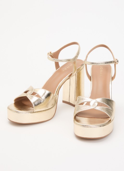 Jonak Dames Justine sandalette met metallic finish in de kleur Goud