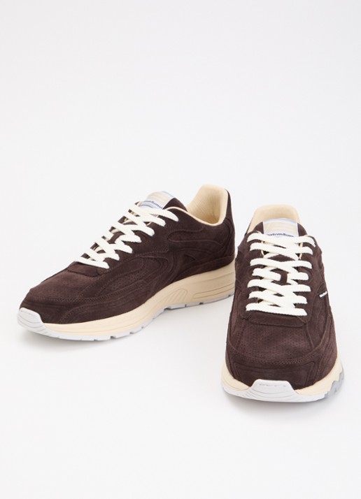 Floris van Bommel Heren De Rezer 02.05 sneaker van suède in de kleur Donkerbruin, maat: 44