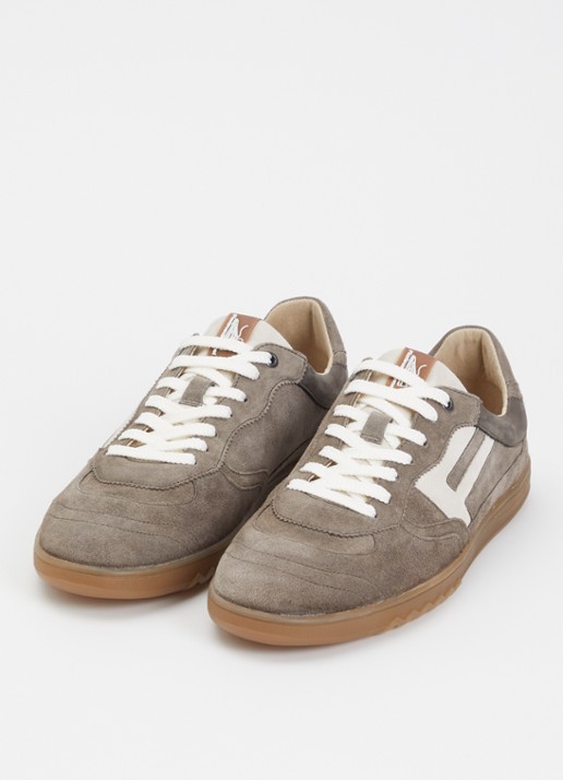 Floris van Bommel Heren De Zaler 04.02 sneaker van suède in de kleur Taupe, maat: 42