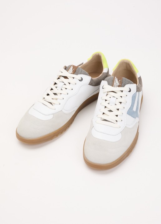 Floris van Bommel Heren De Zaler 04.02 sneaker met suède details in de kleur Wit, maat: 45,3