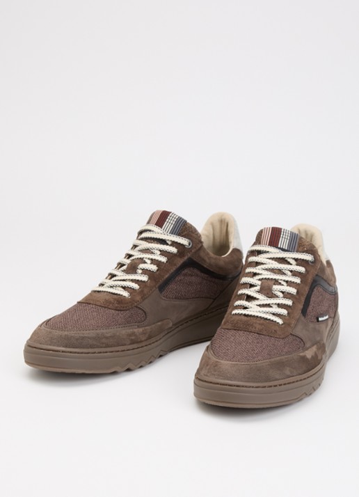 Floris van Bommel Heren De Kupster 09.00 sneaker met suède details in de kleur Bruin, maat: 45,3