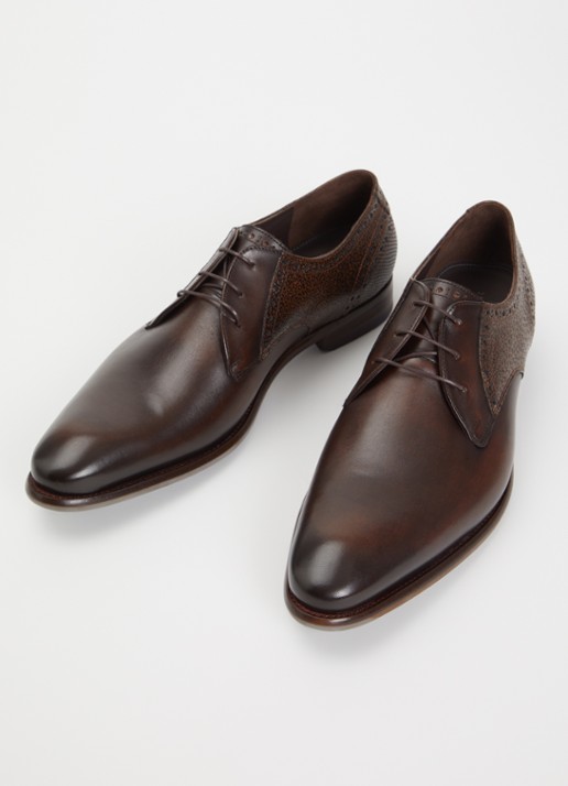 Floris van Bommel Heren De Stapper 39.80 brogue van leer in de kleur Donkerbruin, maat: 44