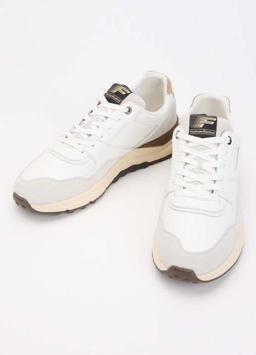 Floris van Bommel Heren De Trikker 05.05 sneaker van suède in de kleur Gebroken wit, maat: 44