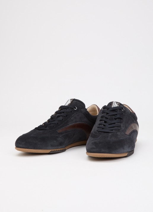 Floris van Bommel Heren De Vlakker 01.01 sneaker van suède in de kleur Donkerblauw, maat: 45,3