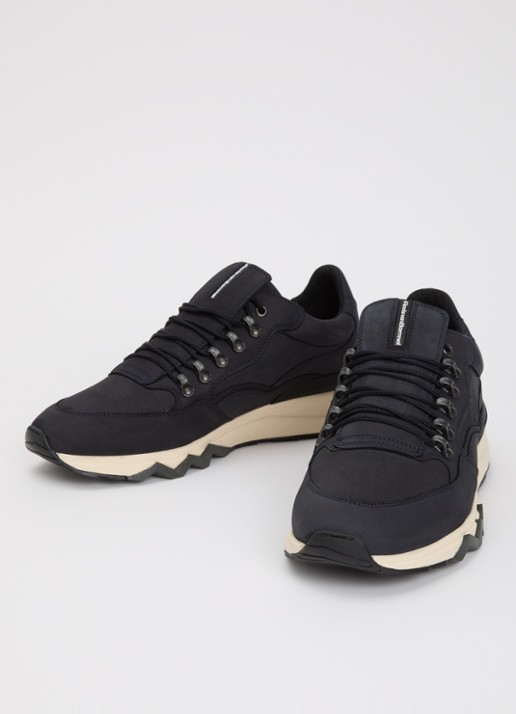Floris van Bommel Heren De Zager 01.27 sneaker van nubuck in de kleur Donkerblauw, maat: 44