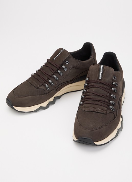 Floris van Bommel Heren De Zager 01.29 sneaker van nubuck in de kleur Donkerbruin, maat: 42
