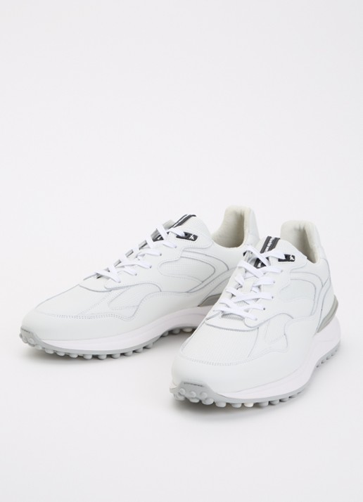Floris van Bommel Heren Noppi 18.12 sneaker van kalfsleer in de kleur Lichtgrijs, maat: 42