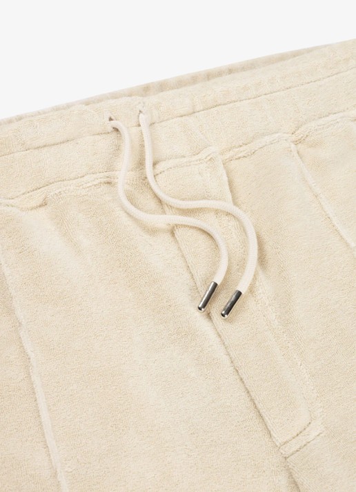 Aurélien Heren Terry straight fit korte broek van badstof in de kleur Beige-260
