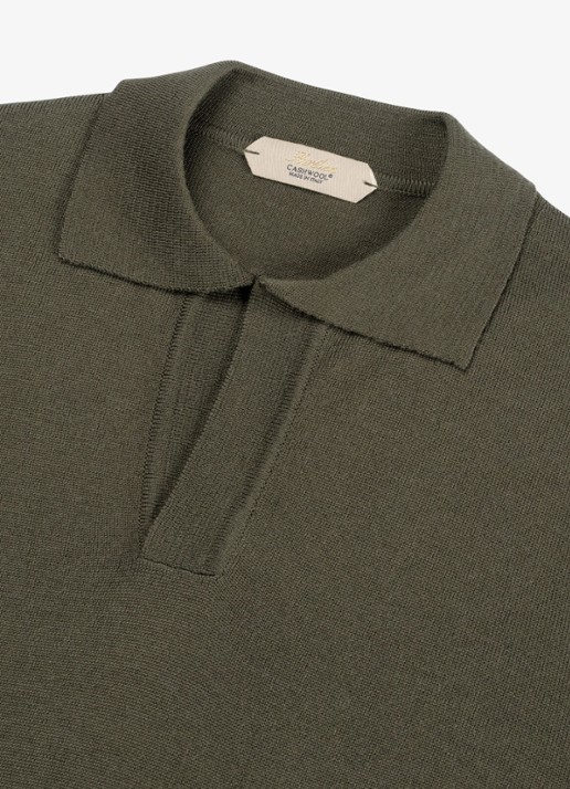 Aurélien Heren Regular fit polo van merino wol in de kleur Olive-300
