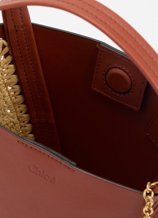 Chloé Dames Spin handtas van leer met afneembare schouderriem in de kleur Bruin, maat: one size